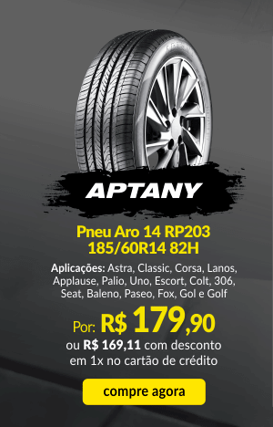 Pneu Aptany Aro 14 RP203 185/60R14 82H - Por R$ 179,90 ou R$ 169,11 com 6% de desconto em 1x no cartão de crédito - Compre agora!